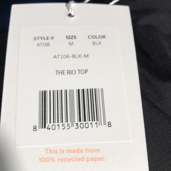 Andi Swim Rio Convertible Bikini Top Black M (8-10) NWT Strap/Strapless - Picture 6 of 7